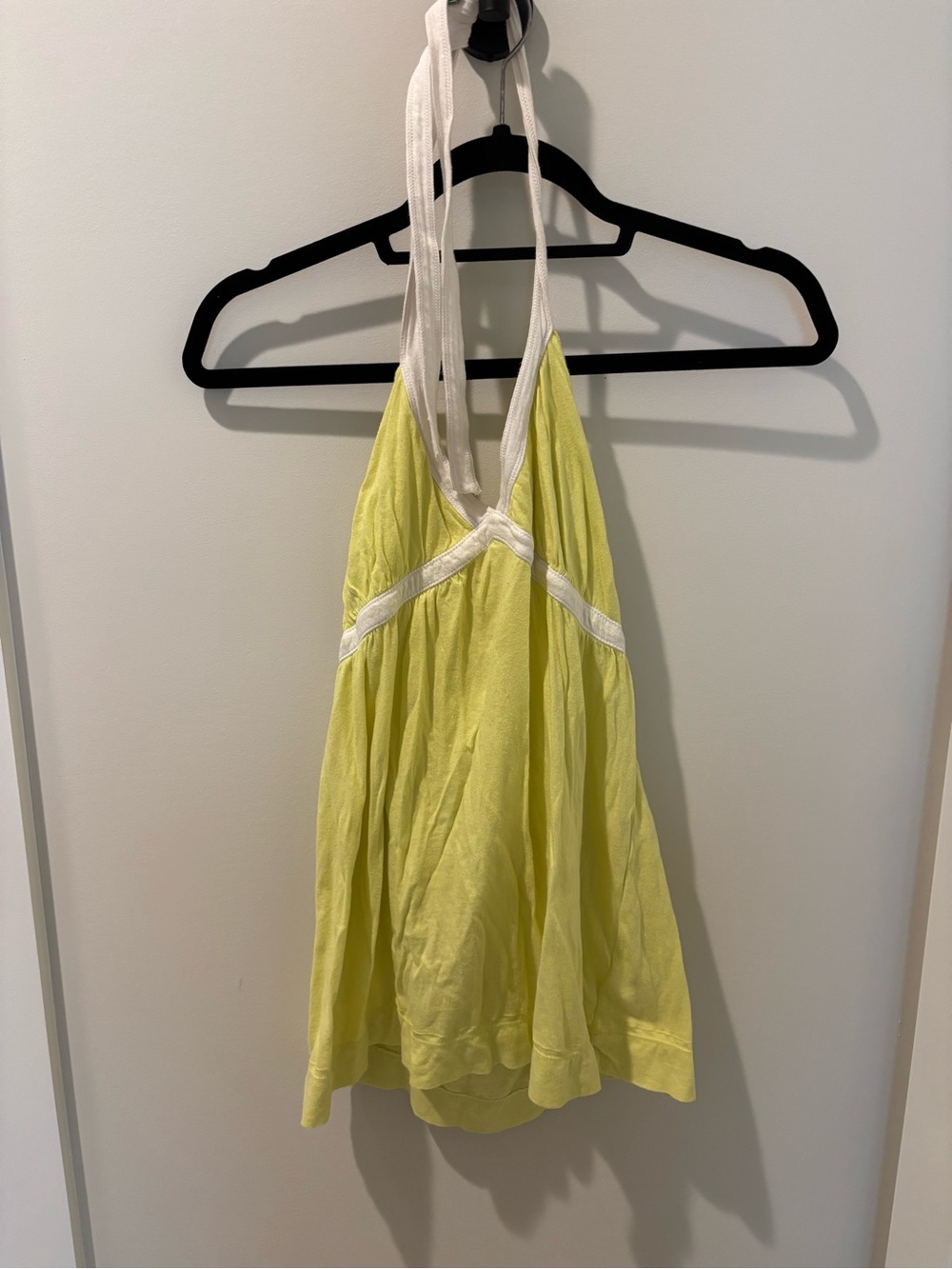 Vintage Aeropostale Y2K Bright Yellow Halter Tank with White Trim